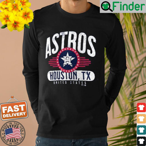 Houston Astros Fanatics Branded Heathered Navy Badge of Honor Tri Blend Sweatshirt