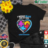 I Wear Blue For My Son Autism Awareness Puzzle Heart Shirt