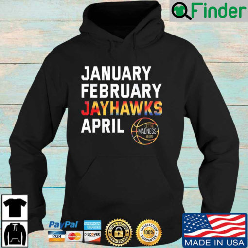 January february Jayhawks april let the Madness begin Hoodie