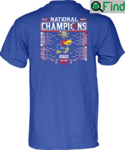 Kansas 2022 NCAA Mens National Champions Double Sided T Shirt