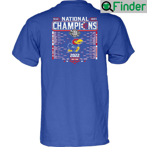 Kansas 2022 NCAA Mens National Champions Double Sided T Shirt