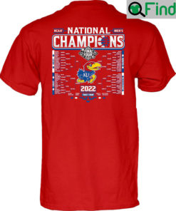 Kansas Champions 2022 NCAA National 2 Sided T Shirt