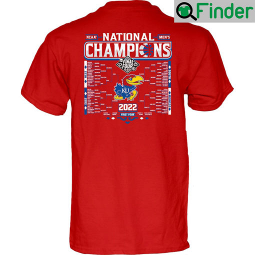 Kansas Champions 2022 NCAA National 2 Sided T Shirt