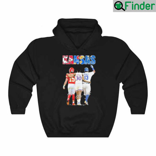 Kansas City Chiefs and Kansas Jayhawks MVP Player Mahomes Agbaji and perez signatures Hoodie