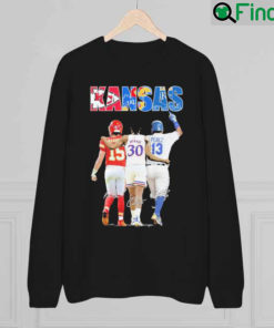 Kansas City Chiefs and Kansas Jayhawks MVP Player Mahomes Agbaji and perez signatures sweatshirt