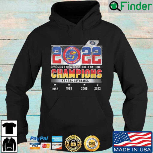 Kansas Jayhawks 2022 Division 1 Mens Basketball National Champions 1952 2022 Hoodie