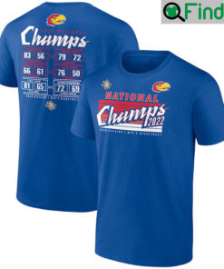 Kansas Jayhawks 2022 NCAA National Champions Double Sided T Shirt