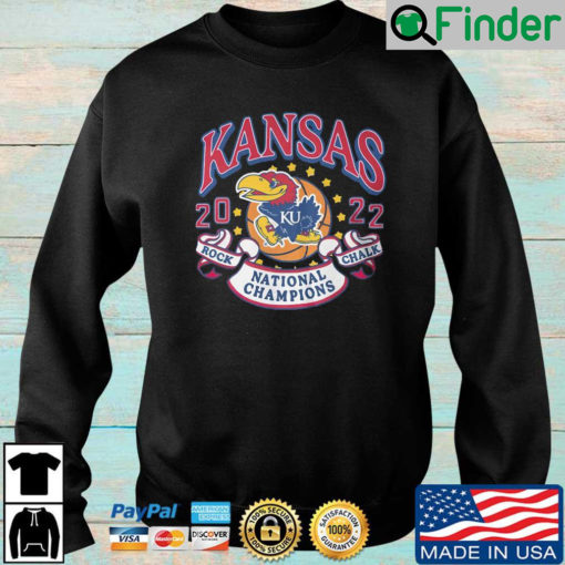 Kansas Jayhawks 2022 rock chalk national champions KU sweatshirt