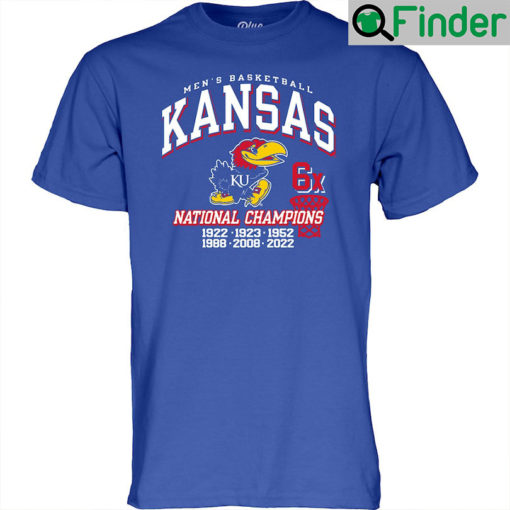 Kansas Jayhawks 6 Time NCAA National Champions Shirt