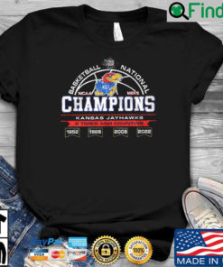 Kansas Jayhawks Basketball National NCAA Mens Champions 2 Times And Counting 1952 2022 shirt