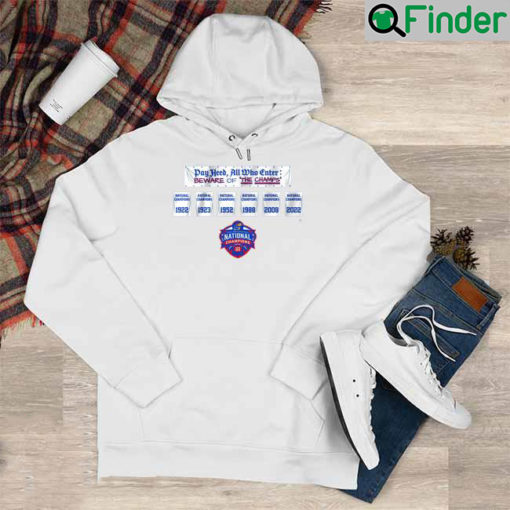 Kansas Jayhawks Day Heed All Who Enter Beware Of The Champs 1922 1923 1952 1988 2008 2022 Hoodie