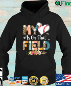 Leopard Baseball Mom My Heart Is On That Field Mothers Day Hoodie