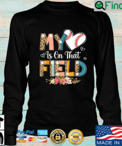 Leopard Baseball Mom My Heart Is On That Field Mothers Day Sweatshirt