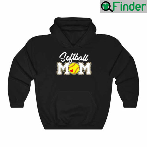 Leopard Softball Mom Softball Game Day Vibes Mothers Day Hoodie