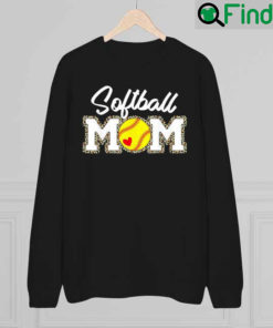 Leopard Softball Mom Softball Game Day Vibes Mothers Day Sweatshirt