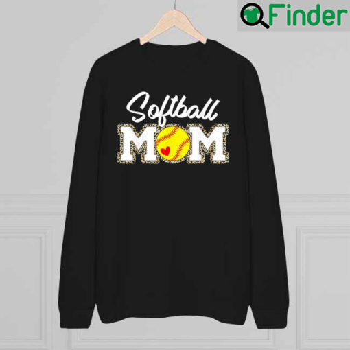 Leopard Softball Mom Softball Game Day Vibes Mothers Day Sweatshirt