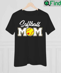 Leopard Softball Mom Softball Game Day Vibes Mothers Day T Shirt