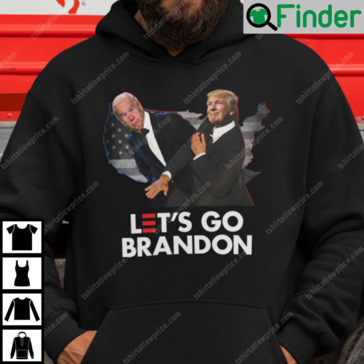 Lets Go Brandon Trump Punches Bidens Face Hoodie Will Smith Meme