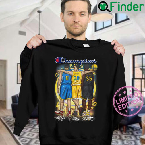 Logo Champion Golden State Warriors Stephen Curry Klay Thompson Kevin Durant Signatures Shirt Hoodie