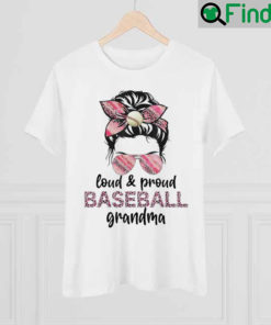 Loud Proud BaseBall Grandma Life Messy Bun Leopard Game Day T Shirt