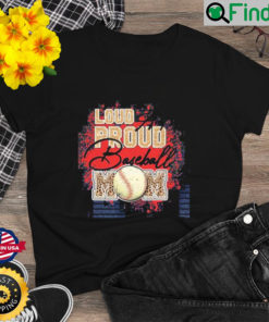 Loud Proud Baseball Mom Leopard Shirt