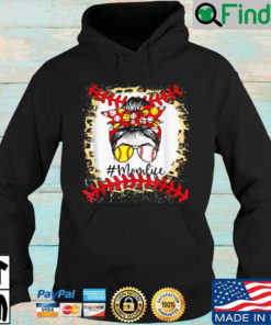 Messy bun baseball mom life Hoodie