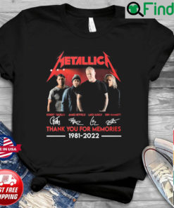 Metallica Thank You For The Memories 1981 2022 Signatures Shirt