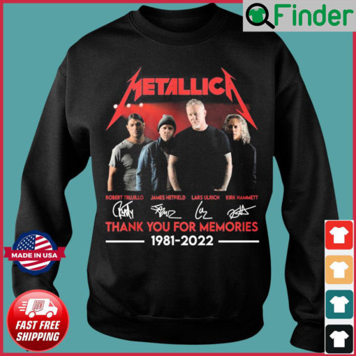 Metallica Thank You For The Memories 1981 2022 Signatures Sweatshirt