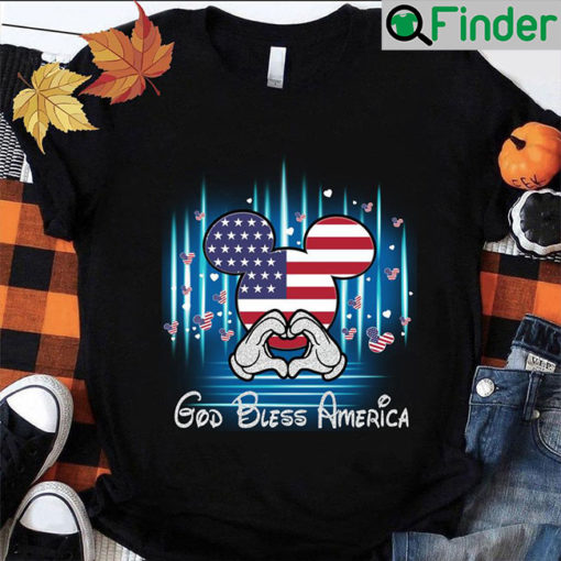 Mickey Mouse God Bless America American Flag Disney Shirt