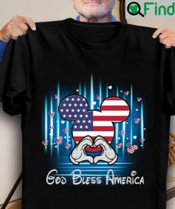 Mickey Mouse God Bless America American Flag Disney T Shirt