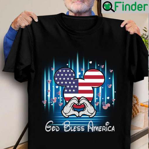 Mickey Mouse God Bless America American Flag Disney T Shirt