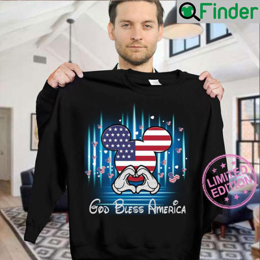 Mickey Mouse God Bless America American Flag Disney TShirt