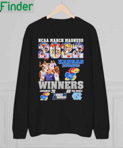 Nice 2022 NCAA March Madness Kansas Jayhawks WInners 79 69 Tar Heels sweatshirt