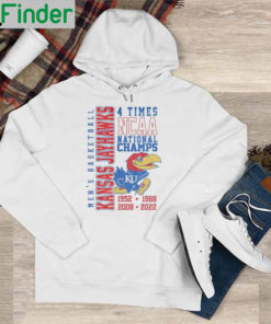 Nice 4 Time Ncaa National Champions 1952 1988 2008 2022 Kansas Jayhawks Hoodie