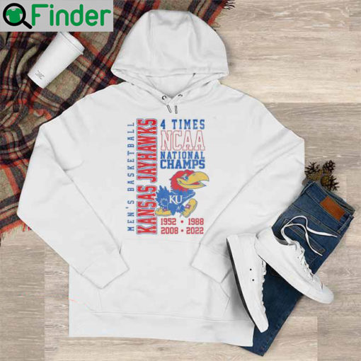 Nice 4 Time Ncaa National Champions 1952 1988 2008 2022 Kansas Jayhawks Hoodie