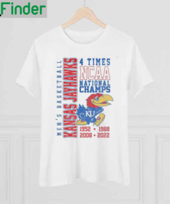 Nice 4 Time Ncaa National Champions 1952 1988 2008 2022 Kansas Jayhawks Shirt