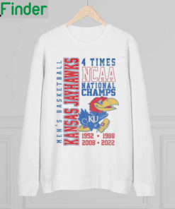 Nice 4 Time Ncaa National Champions 1952 1988 2008 2022 Kansas Jayhawks Sweatshirt