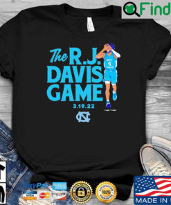 North Carolina Tar Heels R.J. Davis game 3 19 22 shirt