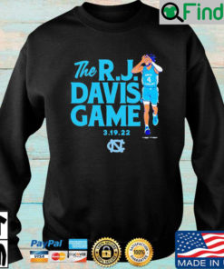 North Carolina Tar Heels R.J. Davis game 3 19 22 sweatshirt