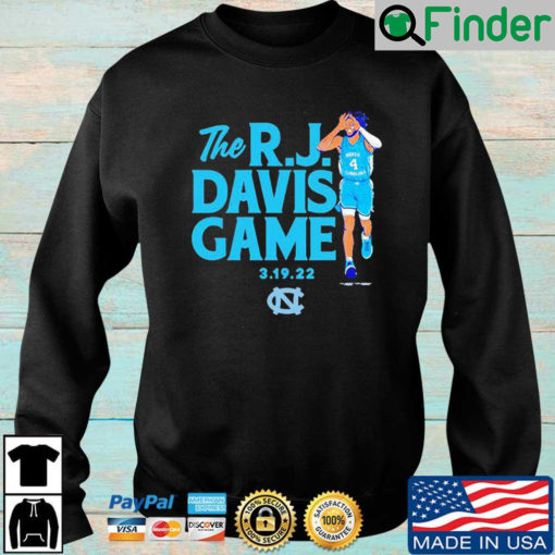 North Carolina Tar Heels R.J. Davis game 3 19 22 sweatshirt