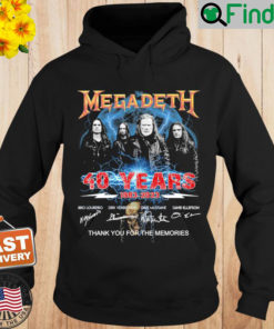 Official Megadeth 40 Years 1983 2023 Signatures Thank You For The Memories Hoodie