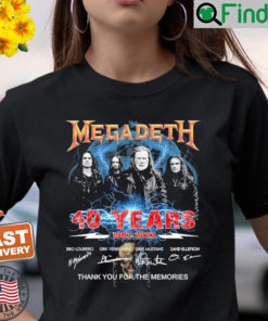 Official Megadeth 40 Years 1983 2023 Signatures Thank You For The Memories Shirt