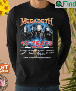 Official Megadeth 40 Years 1983 2023 Signatures Thank You For The Memories Sweatshirt