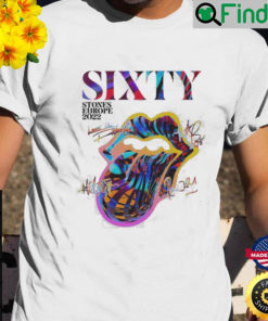 Official The Rolling Stones Sixty Stones Europe 2022 Signatures Shirt