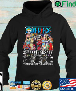 One Piece 25th anniversary 1997 2022 thank you for the memories signatures Hoodie