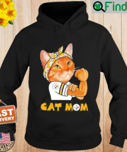 Pittsburgh Steelers Football Cat Mom Strong Hoodie