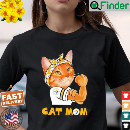 Pittsburgh Steelers Football Cat Mom Strong Shirt