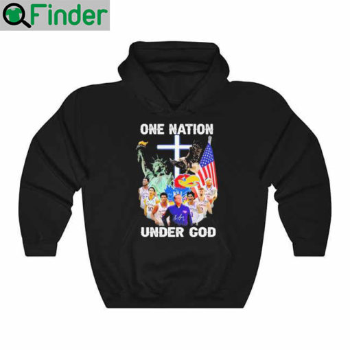 Premium kansas Jayhawks Player one Nation Under God signatures Hoodie