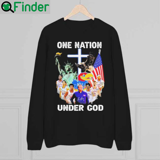 Premium kansas Jayhawks Player one Nation Under God signatures sweatshirt