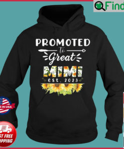 Promoted To Great Mimi Est 2023 Floral First Time Grandma Hoodie
